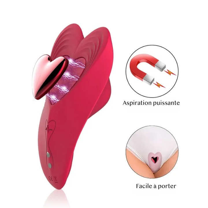 Vibromasseur clitoridien connecté stimulateur de clitoris silencieux étanche 10 modes avec système de blocage magnétique sous culotte