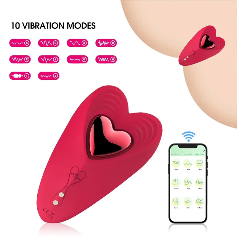 Vibromasseur clitoridien connecté stimulateur de clitoris silencieux étanche 10 modes avec système de blocage magnétique sous culotte